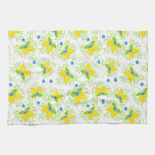 Linge De Cuisine Motif floral de citrons blancs et jaunes ensoleill