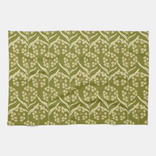 Linge De Cuisine Motif floral moderne : fleurs d'ombelle blanches