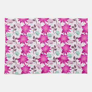 Linge De Cuisine Motif floral rose vibrant Fleurs modernes audaci