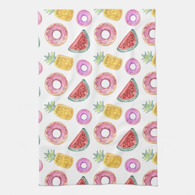 Linge De Cuisine Motif flottant de la piscine d'eau douce Pastel (Vertical)