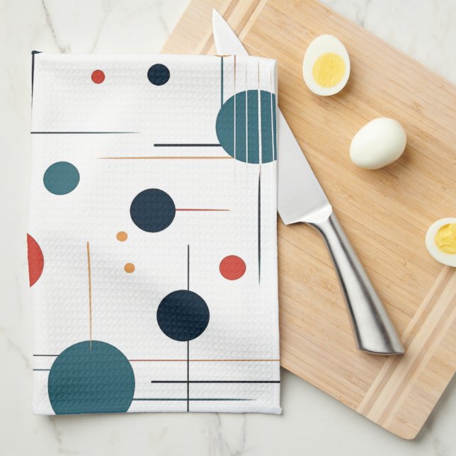 Linge De Cuisine Motif géométrique du milieu du siècle (Quart Plié)