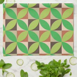 Linge De Cuisine Motif géométrique moderne vert du milieu du siècle