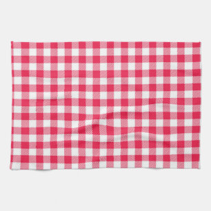 Linge De Cuisine Motif Gingham Rouge et Blanc Classique Rustique