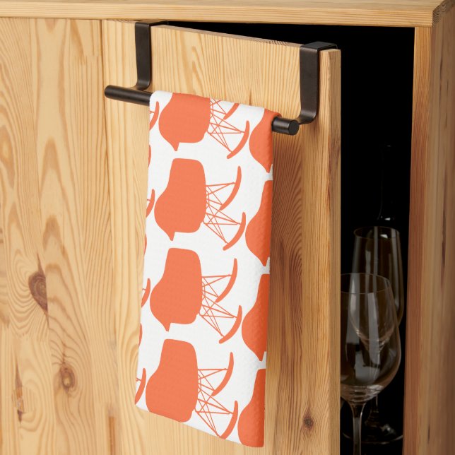 Linge De Cuisine Motif gris du milieu du siècle Silhouette (Pliage en tiers)
