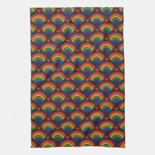 Linge De Cuisine Motif Hearts & Rainbows