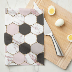 Linge De Cuisine Motif Hexagon de marbre géométrique moderne
