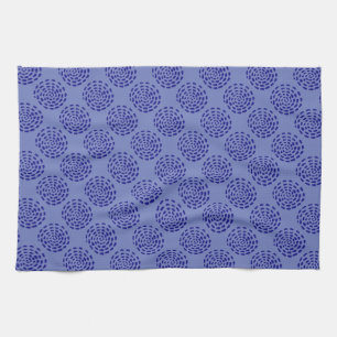 Linge De Cuisine Motif Indigo bleu foncé rayé sur bleu