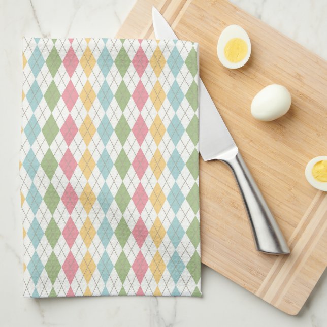 Linge De Cuisine Motif Jacquard Pastel (Quart Plié)