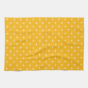 Linge De Cuisine Motif jaune moutarde points blancs Cuisine
