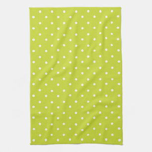 Linge De Cuisine Motif jaune moutarde points blancs Cuisine