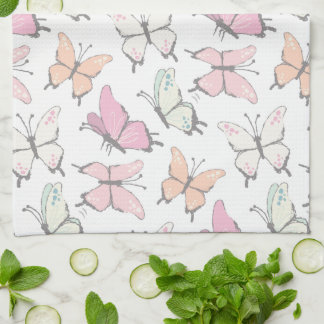 Linge De Cuisine Motif joli papillon rose