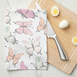 Linge De Cuisine Motif joli papillon rose
