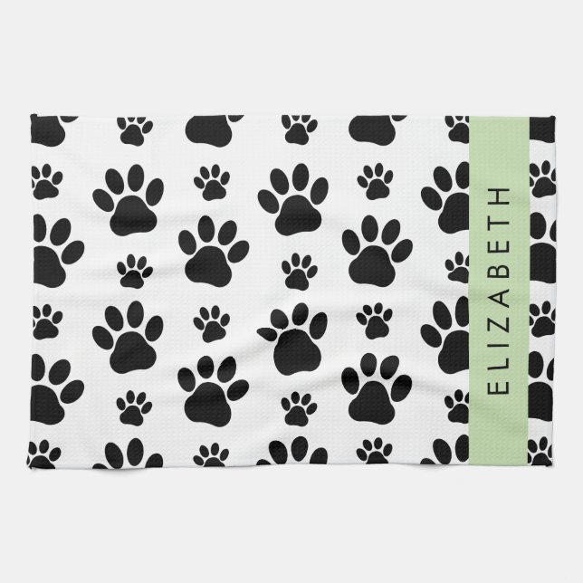 Linge De Cuisine Motif mâle, Patrouilles de chien, Noir et Blanc, V (Horizontal)