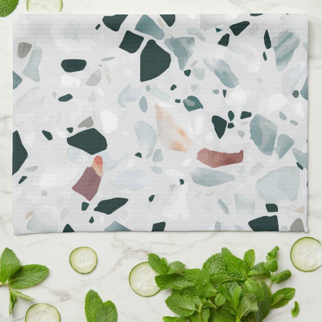 Linge De Cuisine Motif moderne Abstrait Terrazzo (Plié)