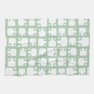 Linge De Cuisine Motif moderne du milieu du siècle Sage Green 2