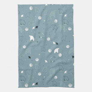 Linge De Cuisine motif montrant un polaire mignon
