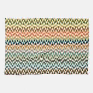 Linge De Cuisine Motif multicolore Zigzag