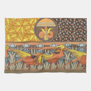Linge De Cuisine Motif oiseau de la nature Art nouveau français vin