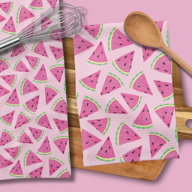 Linge De Cuisine Motif pastèque rose (PInk watermelon kitchen tea towel)