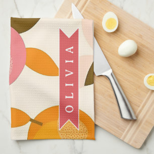 Linge De Cuisine Motif personnalisé de pêche Mignon été rétro