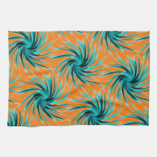 Linge De Cuisine Motif pivotant - Turquoise bleu bleu orange jaune