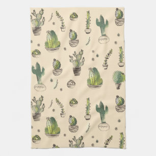 Linge De Cuisine Motif Plante de Cacti succulents de la vie