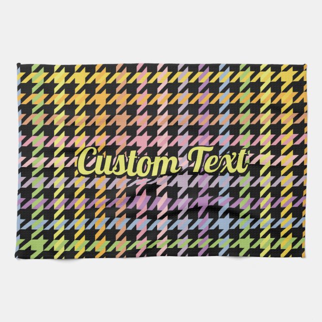 Linge De Cuisine Motif Rainbow Houndstooth (Horizontal)