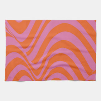 Linge De Cuisine Motif rayé groovy liquide rétro orange violet