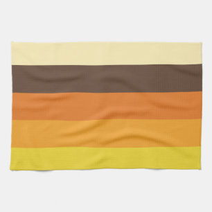 Linge De Cuisine motif rayé les années 70 rétro de couleur