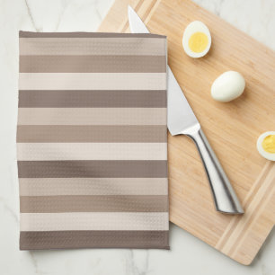 Linge De Cuisine Motif rayé tons de terre neutres Design 