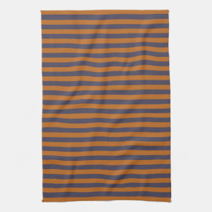 Linge De Cuisine Motif Rayures Orange Violet