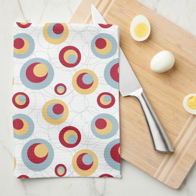 Linge De Cuisine Motif rétro des points léopard du milieu du siècle (Quart Plié)