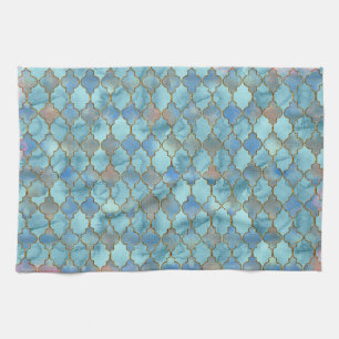 Linge De Cuisine Motif rose et bleu de Maroccan