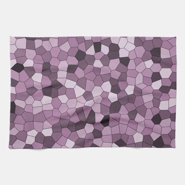 Linge De Cuisine Motif rose violet magenta (Horizontal)