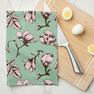 Linge De Cuisine Motif sans couture avec bourgeons floraux des arbr