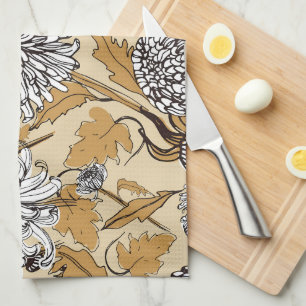 Linge De Cuisine Motif sans couture de fleurs de chrysanthème
