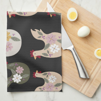 Linge De Cuisine Motif sans soudure de Pâques avec poulet.
