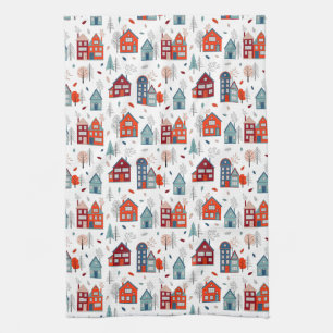 Linge De Cuisine Motif scandinave d'art populaire de Chambre