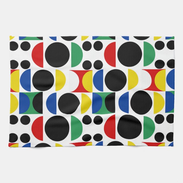 Linge De Cuisine Motif scandinave du Bauhaus du milieu du siècle (Horizontal)