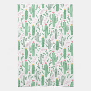 Linge De Cuisine Motif succulent de fleurs de cactus vert clair