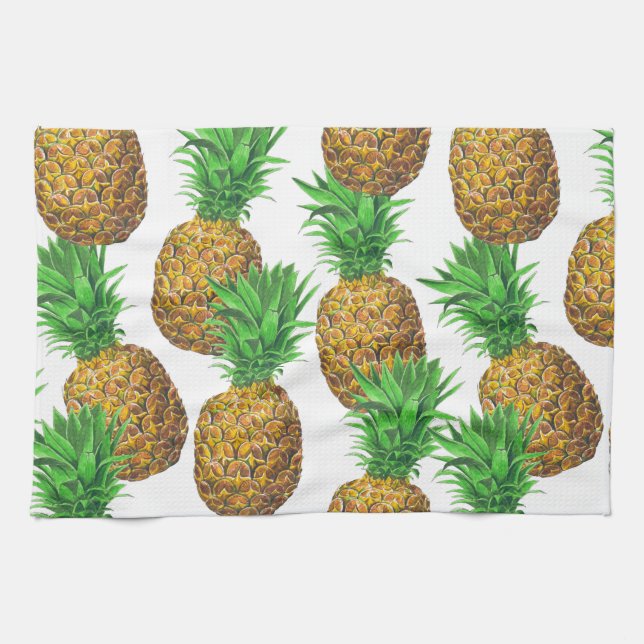 Linge De Cuisine Motif transparent avec ananas (Horizontal)