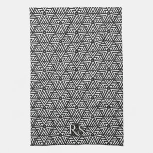 Linge De Cuisine Motif triangle noir+blanc: Cuisine Monogramme