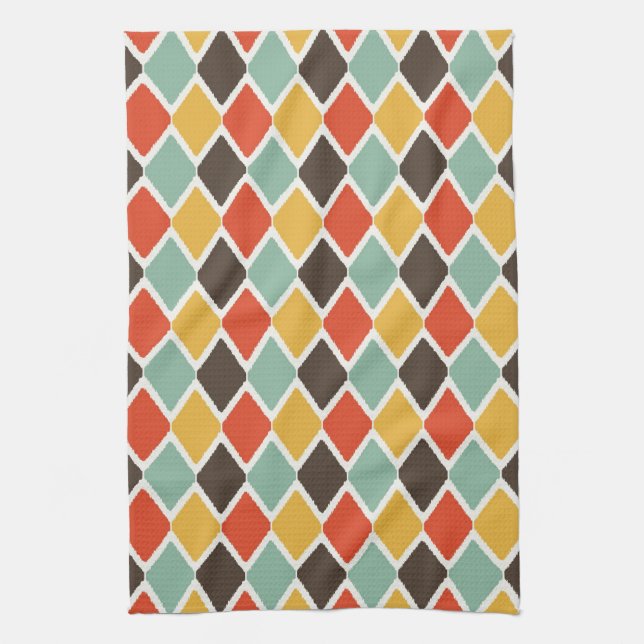 Linge De Cuisine Motif tribal de mode d'ikat moderne (Vertical)