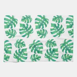 Linge De Cuisine Motif tropical avec feuilles monstères