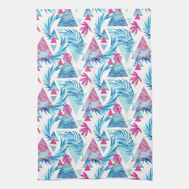 Linge De Cuisine Motif tropical de feuille d'aquarelle abstraite (Vertical)