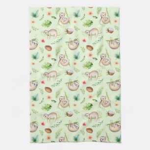 Linge De Cuisine Motif tropical de paresse de noix de coco