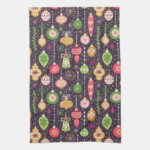 Linge De Cuisine Motif vintage d'ornement de Noël