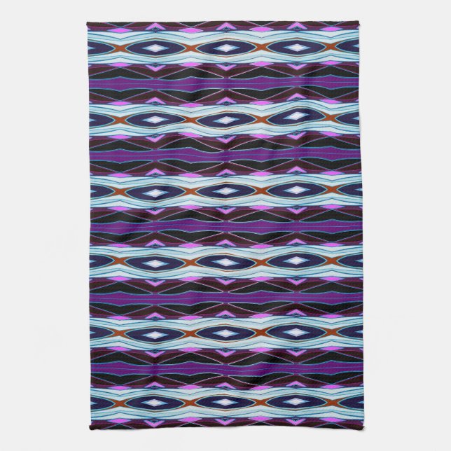Linge De Cuisine Motif violet unique (Vertical)