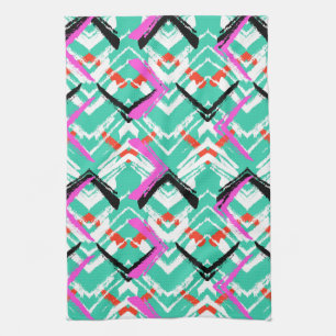 Linge De Cuisine Motif Zig Zag Turquoise