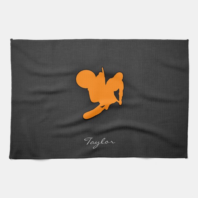 Linge De Cuisine Motocross orange (Horizontal)